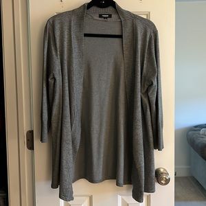 Premise Studio 3/4 Sleeve Open Front Gray Cardigan - VGUC